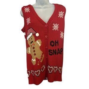 Ugly Christmas Sweater Cute Grumpy Cat In Santa Hat Nope Not Today Size M (7-9)